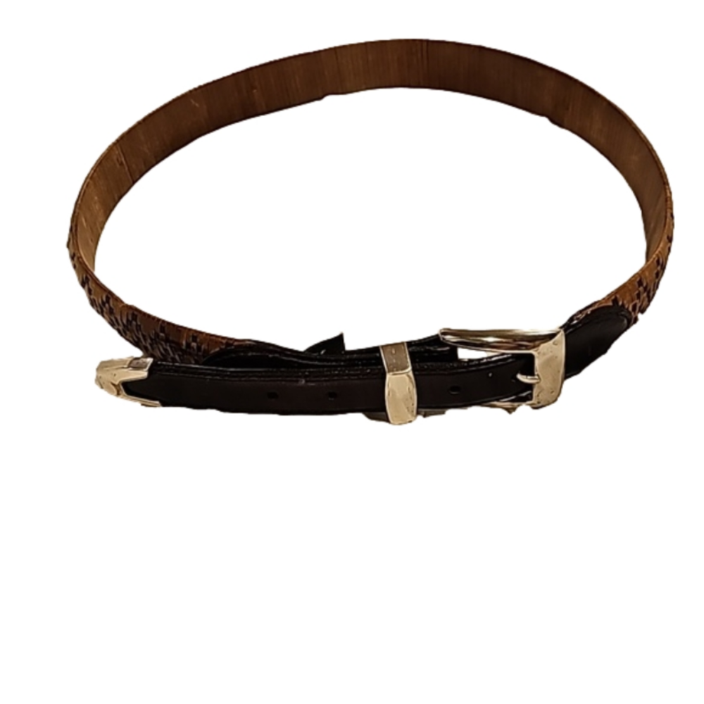 Brighton Onyx leatherback weave belt Size 34 very good condition